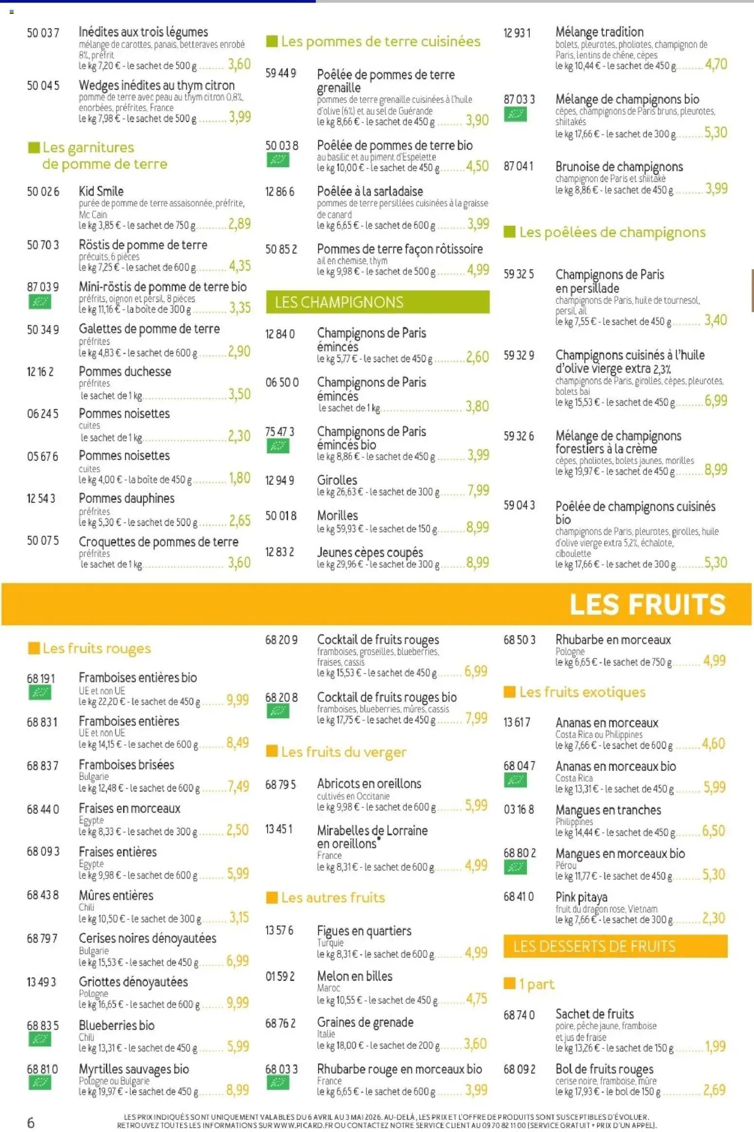 {H1} | Page: 6 | Produits: Citron, Pêche, Oignon, Huile