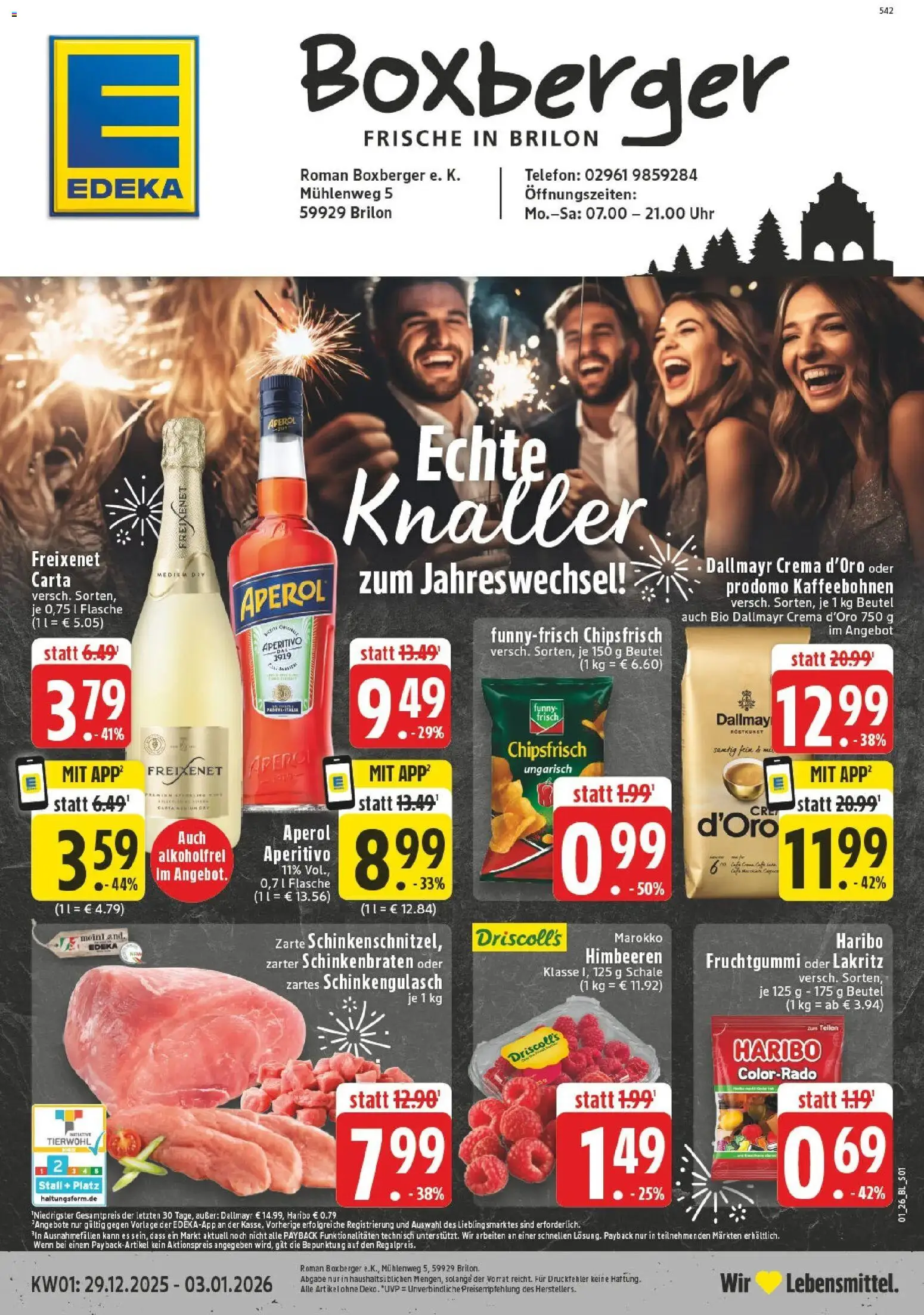 Edeka prospekt Brilon	 – gültig ab 28.12.2025 | Seite: 1 | Produkte: Funny frisch, Dallmayr, Chips, Uhr