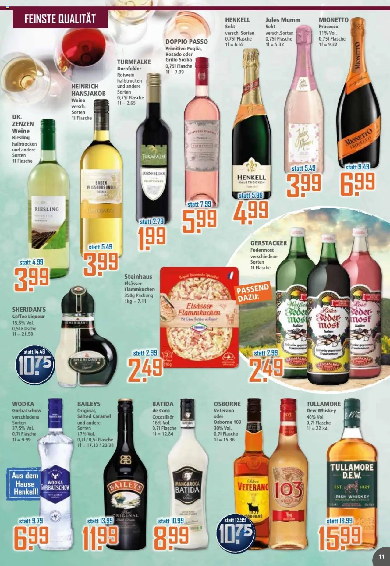Klaas & Kock Prospekt - gültig ab dem 11.08.2025 | Seite: 11 | Produkte: Rotwein, Jules mumm, Doppio Passo, Wodka gorbatschow