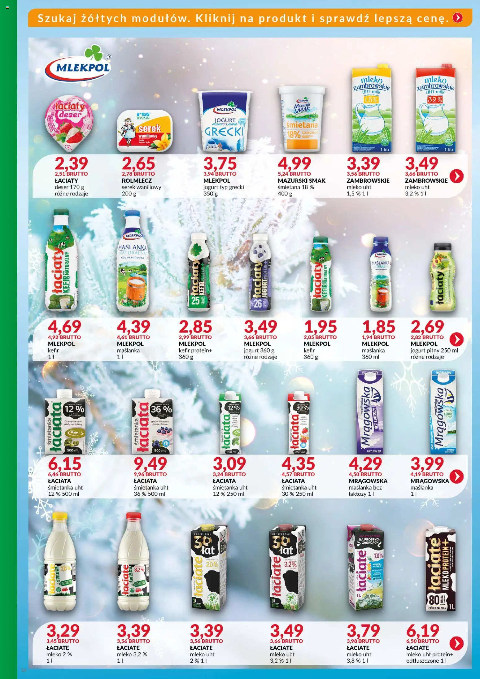 Eurocash Gazetka - Katalog Artykułów Spożywczych od 16.11.2025 | Strona: 15 | Produkty: Maślanka, Kefir naturalny, Mleko, Jogurt