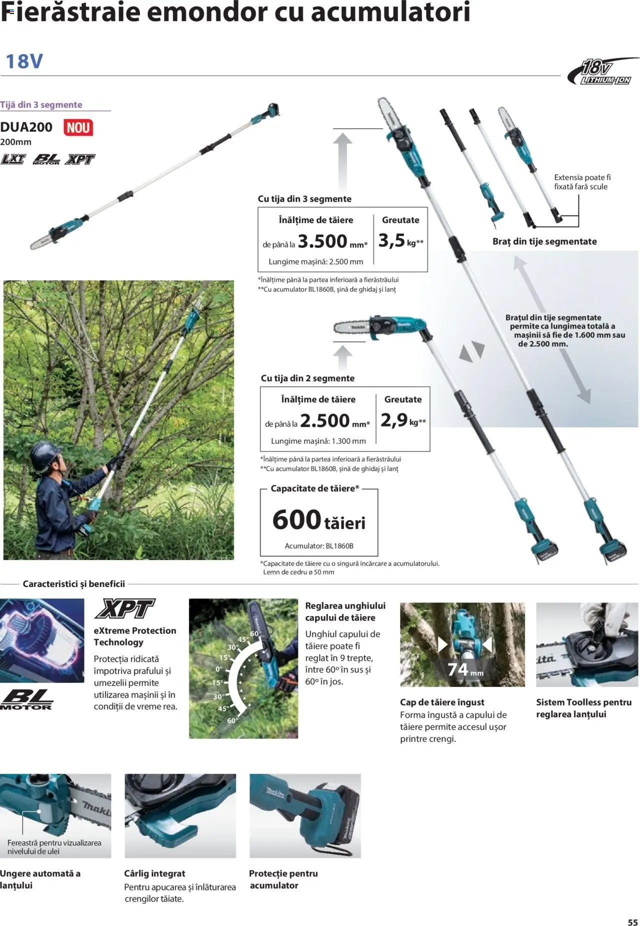 Makita catalog - Mașini de Grădină – valabil de la 08.01.2025 | Pagină: 55 | Produse: Fereastră, Ulei