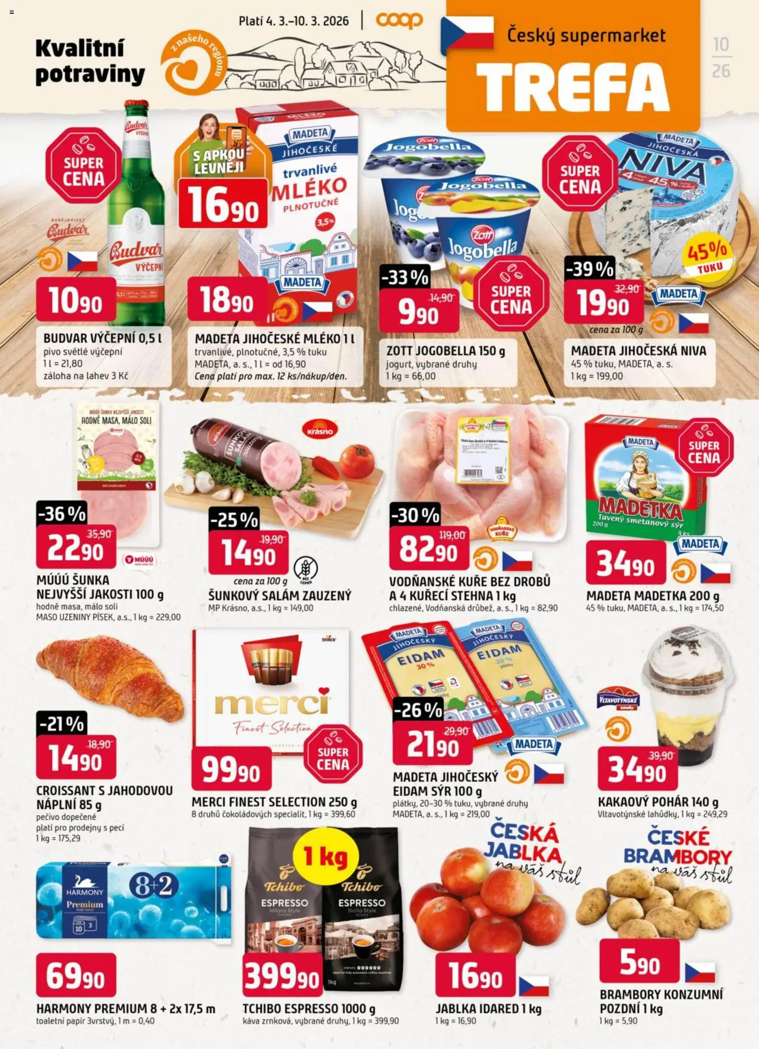 Trefa leták od 04.03.2026 | Strana: 1 | Produkty: Finest, Toaletní papír, Uzeniny, Potraviny