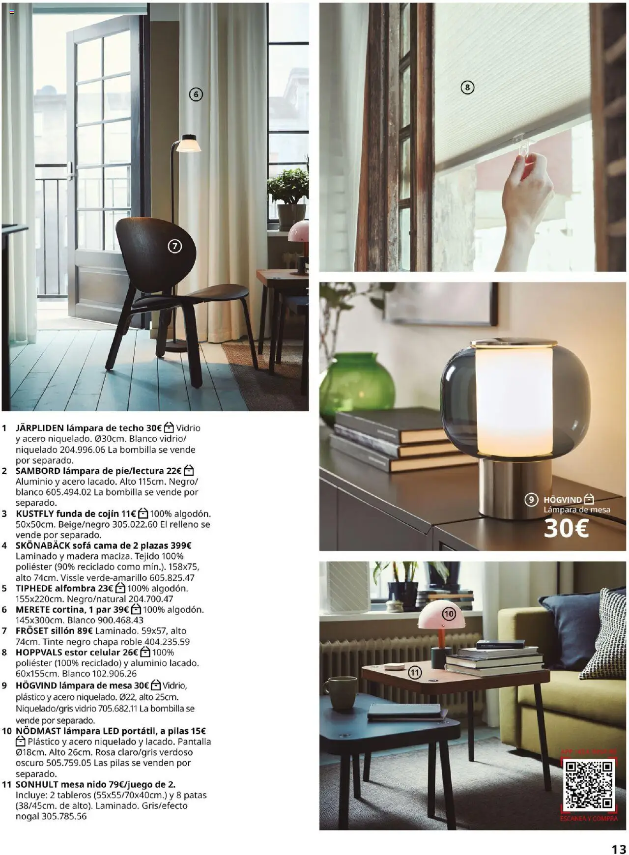 Catálogo IKEA Salones │ válido desde el 17.02.2025 | Página: 13 | Productos: Sofá cama, Cojín, Mesa, Lámpara