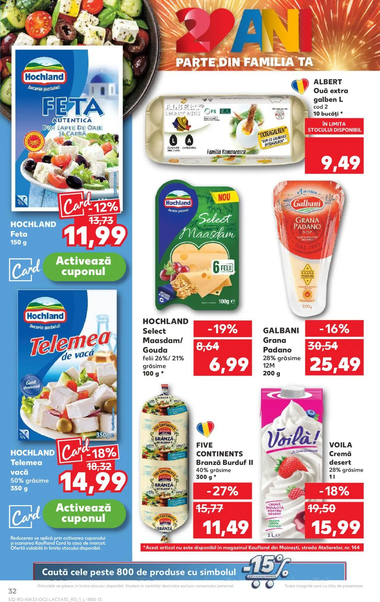 Kaufland RO akciós ujság - amely érvényes a következő dátumtól: 13.08.2025 | Oldal: 32 | Termékek: Gouda