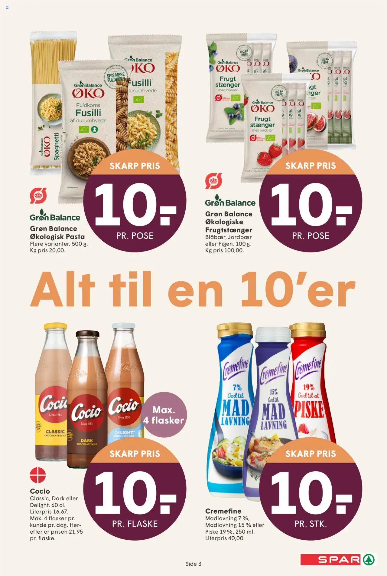 Spar tilbudsavis – gyldig fra 17.10.2025 | Side: 3 | Produkter: Blåbær, Spaghetti, Jordbær, Pasta