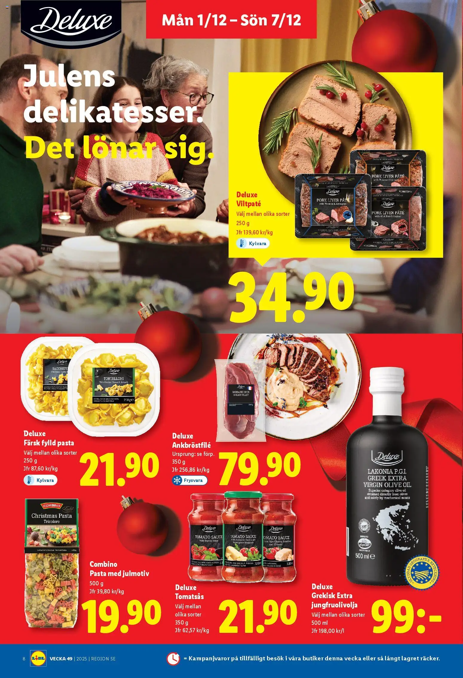 Lidl reklamblad aktuell från 01.12.2025 | Sida: 9 | Produkter: Te, Pasta, Tomatsås