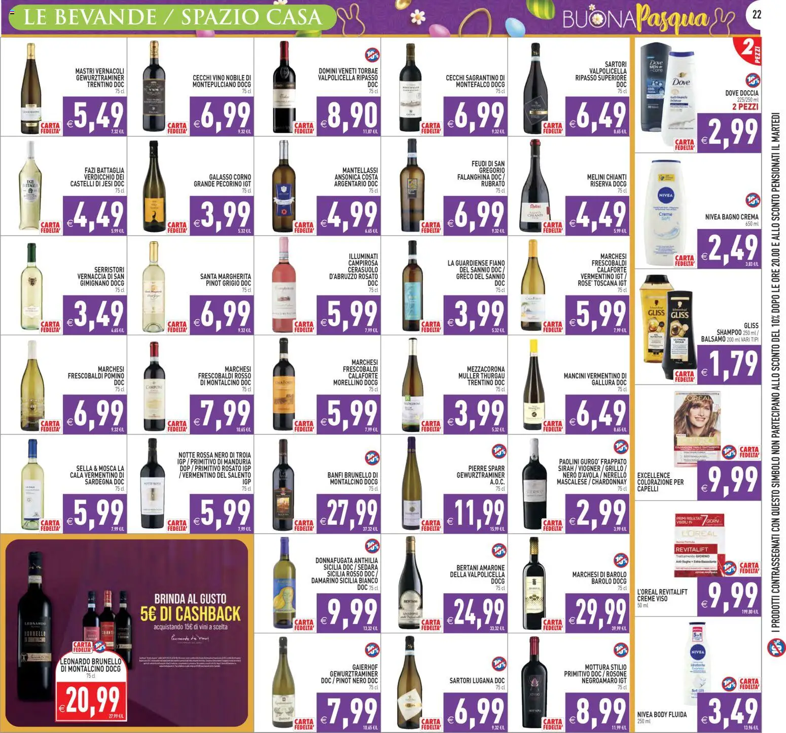Volantino PIM Supermercati del 27.03.2026 | Pagina: 22 | Prodotti: Shampoo, Crema, Pecorino, Doccia