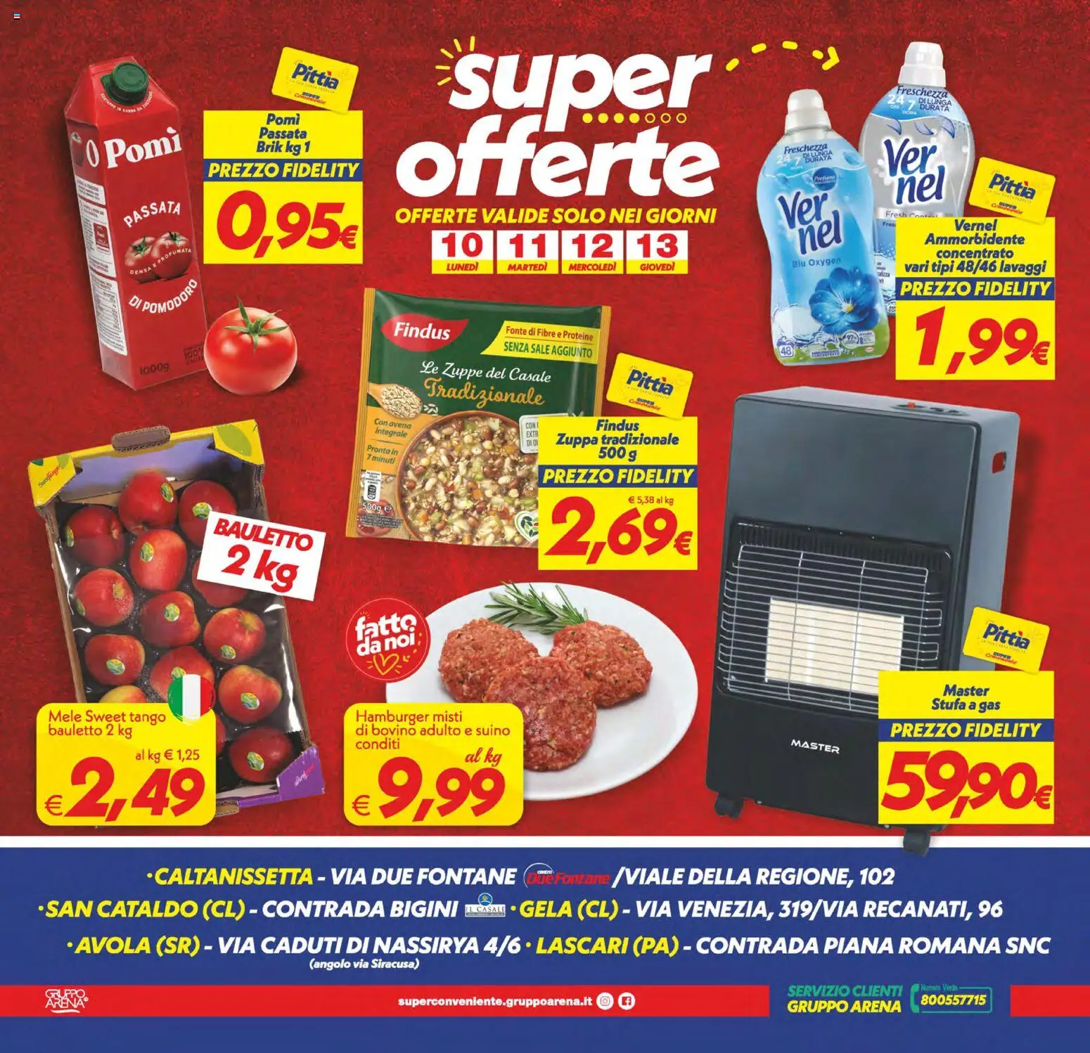 Volantino SuperConveniente del 04.11.2025 | Pagina: 28 | Prodotti: Stufa, Pomodoro, Stufa a gas, Hamburger