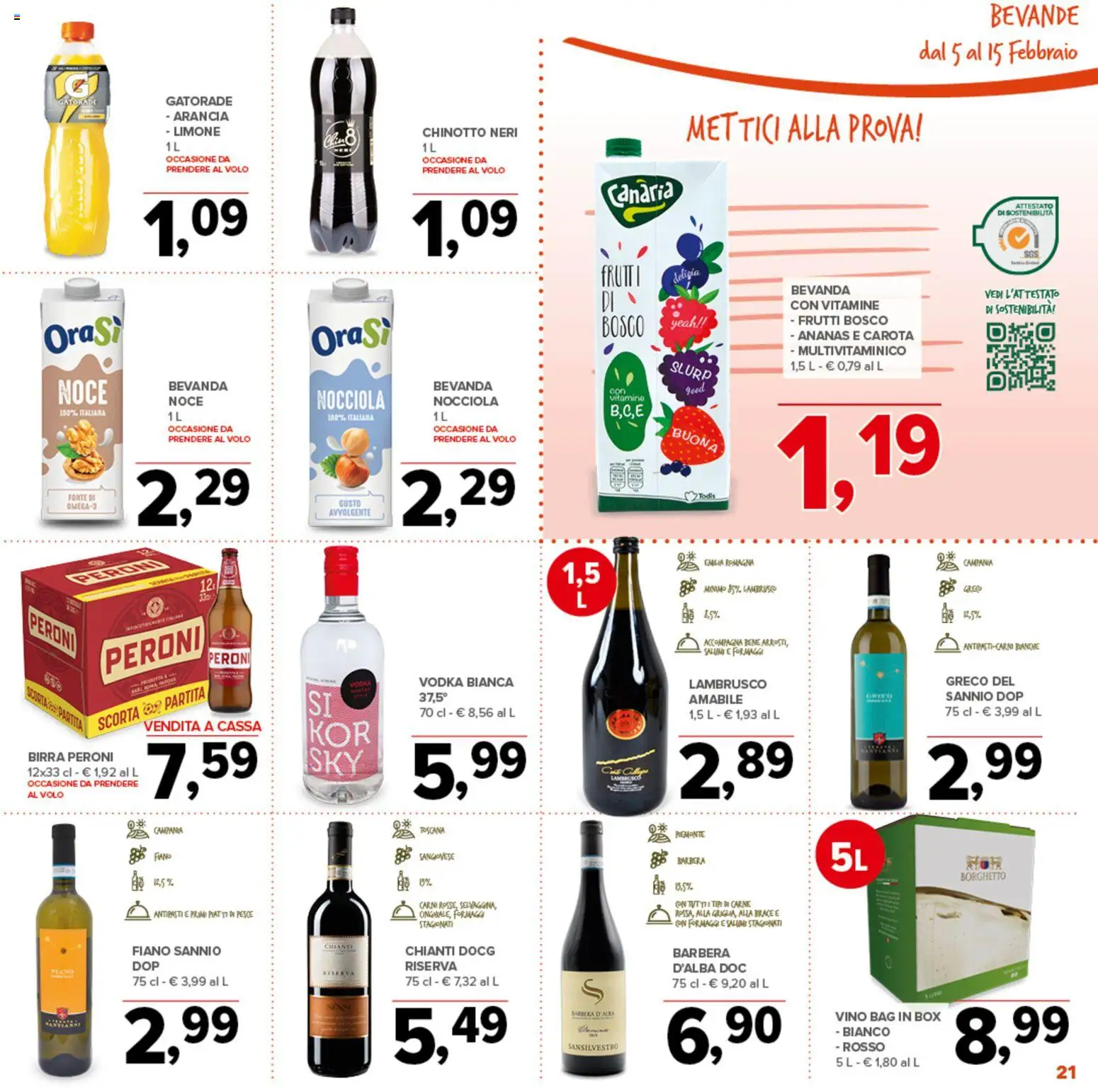 Volantino Todis del 05.02.2026 | Pagina: 21 | Prodotti: Pesce, Chinotto, Carota, Vodka