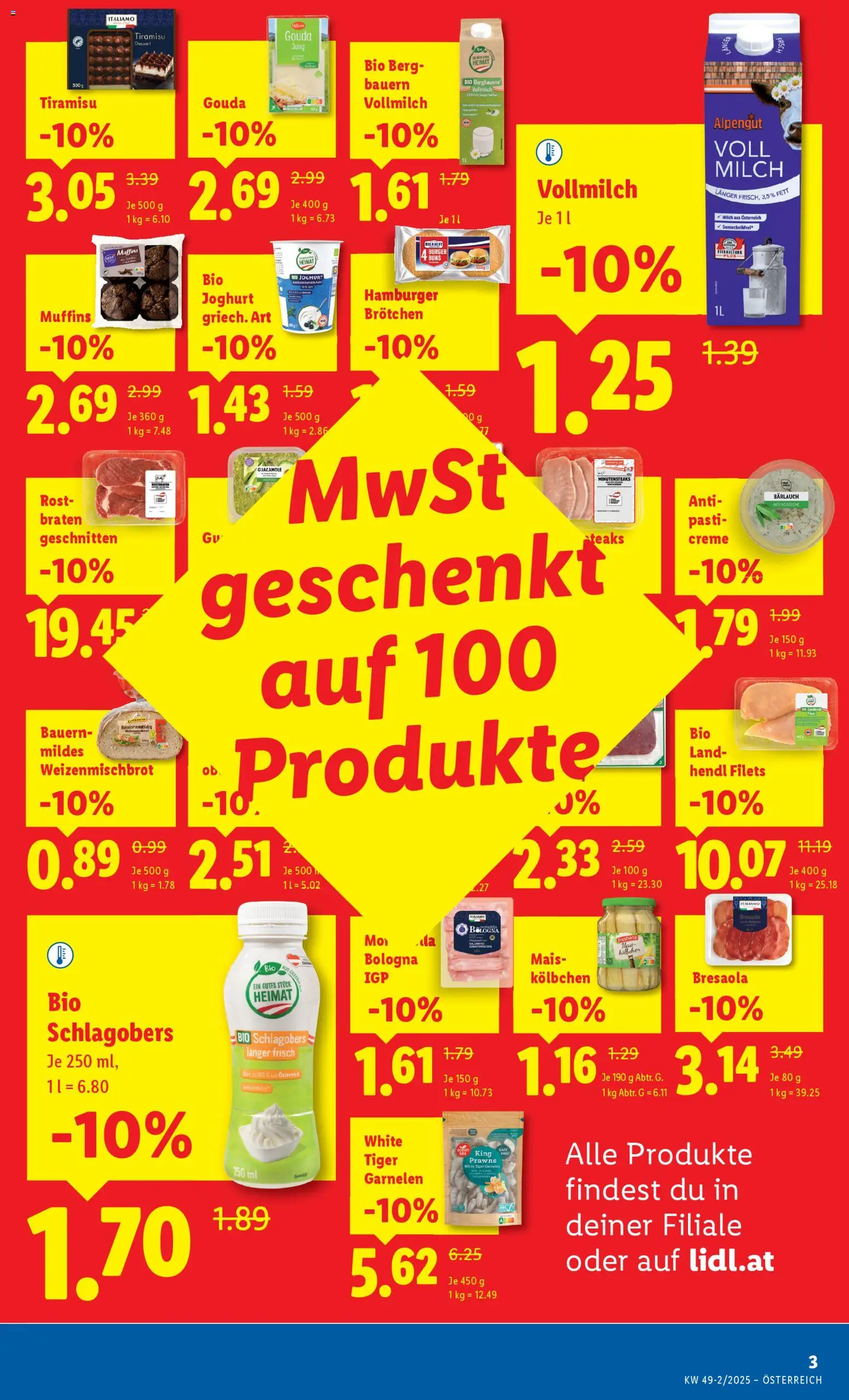 Lidl Flugblatt - Eisenstadt, Ebenfurth, Mattersburg gültig ab 04.12.2025 | Seite: 3 | Produkte: Milch, Creme, Joghurt