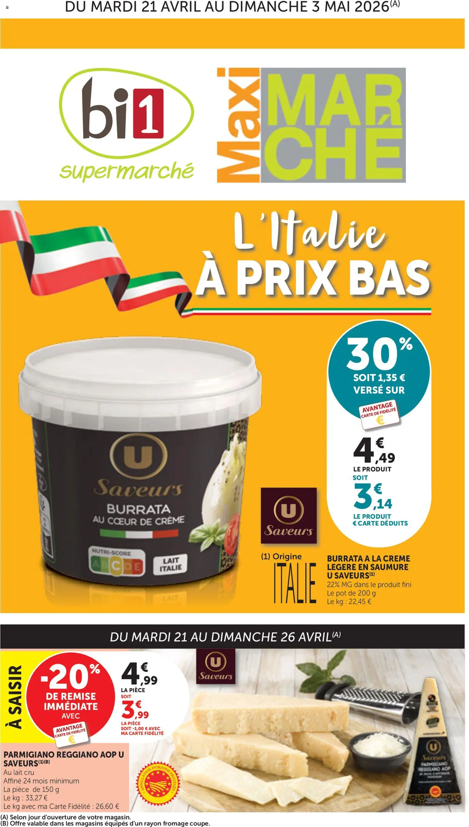 {H1} | Page: 1 | Produits: Lait, Burrata, Crème