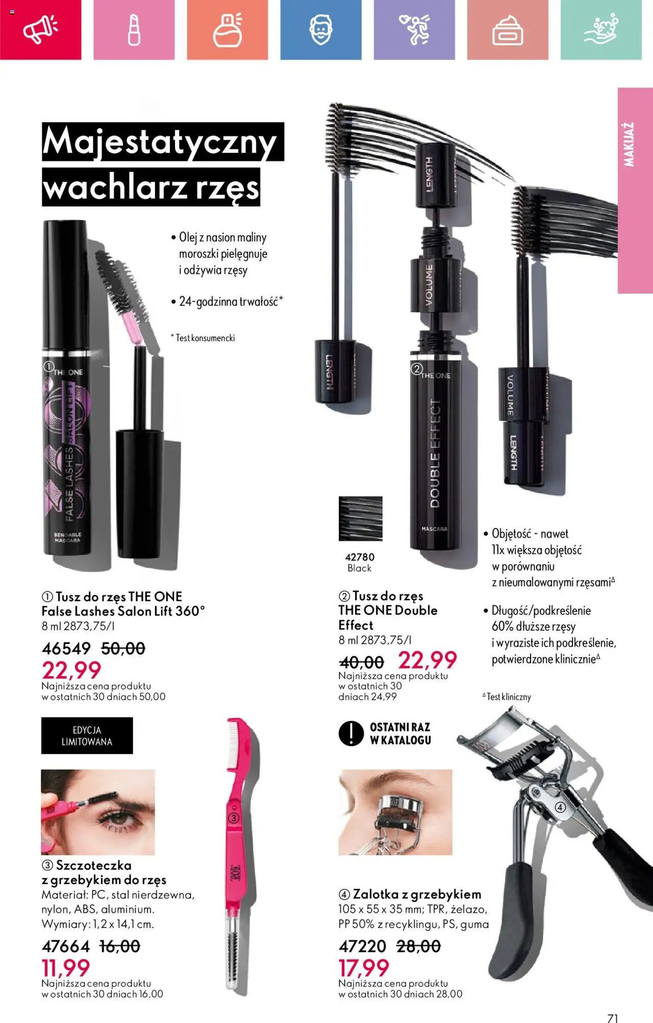 Oriflame Katalog 11 2025 od 27.07.2025 | Strona: 71 | Produkty: Maliny, Makijaż, Olej, Tusz do rzęs
