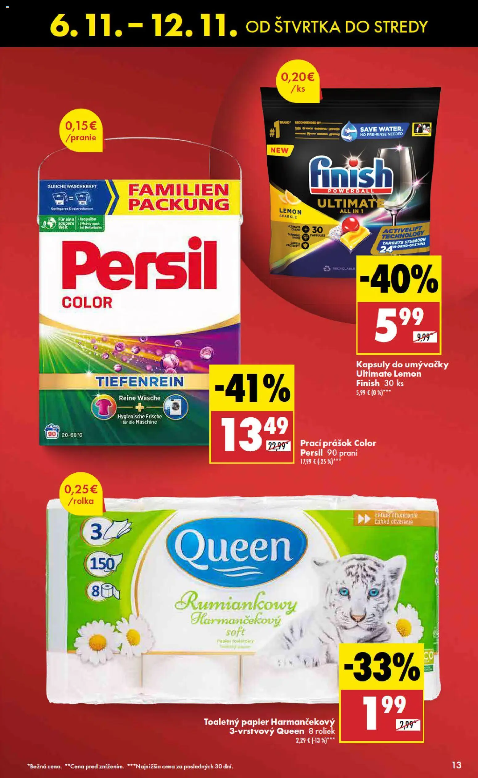 Nové Biedronka akcie – leták je platný od 06.11.2025 | Strana: 13 | Produkty: Persil, Prací prášok, Toaletný papier