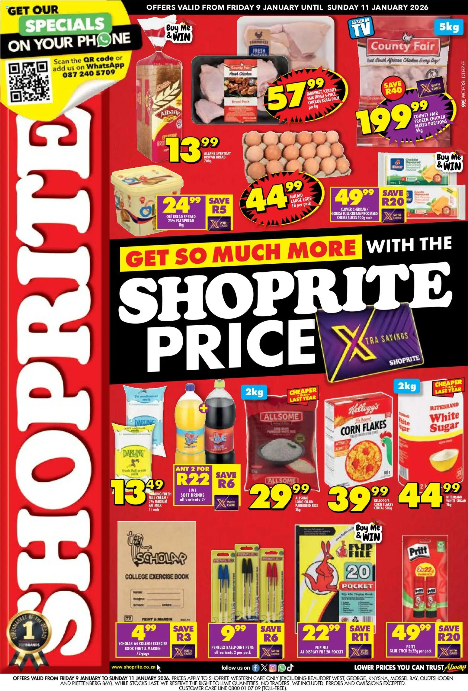 New Shoprite catalogue – valid from 09.01.2026 | Page: 1 | Products: Milk, Cheese, Eggs, Chicken