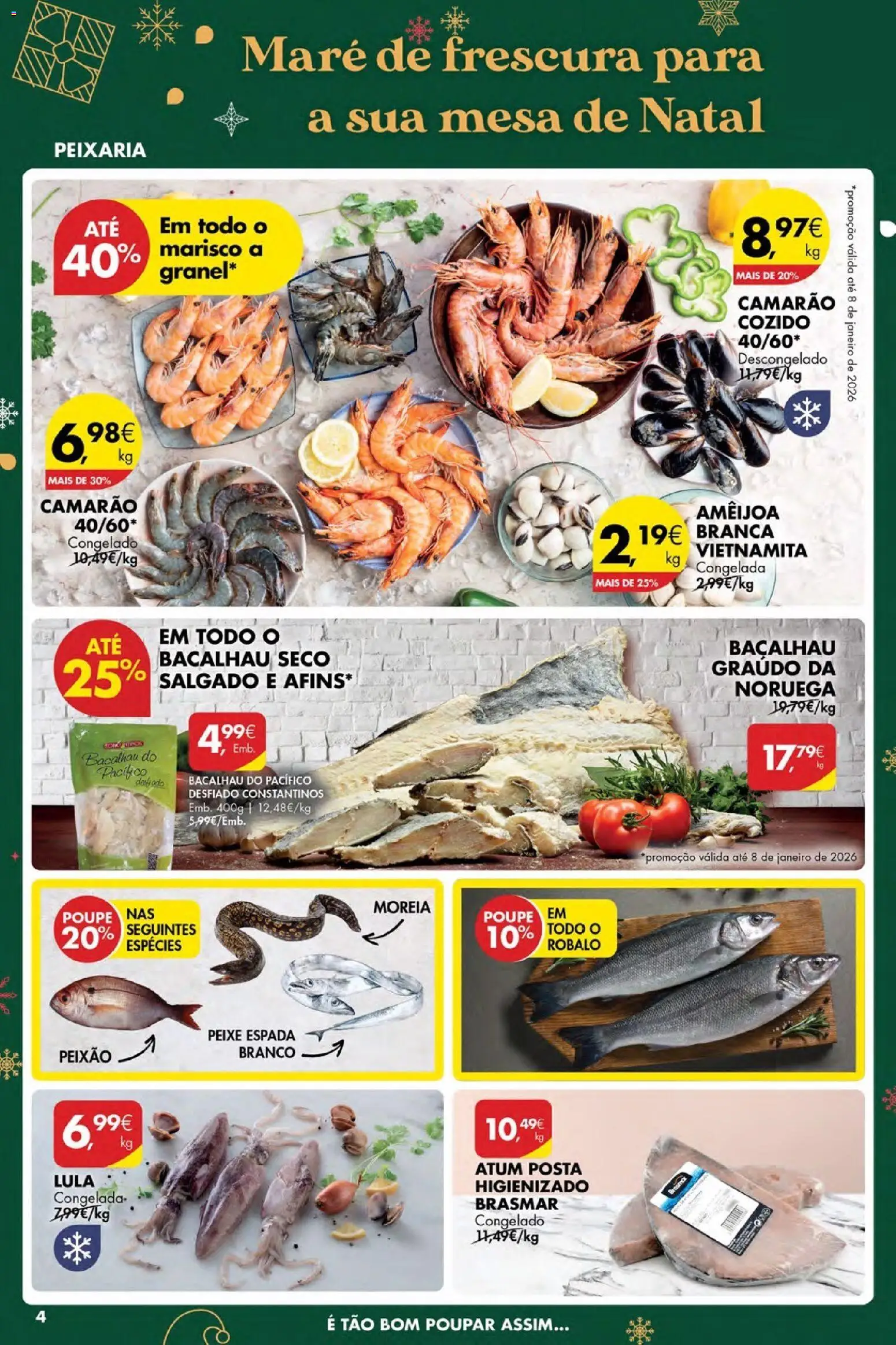 Pingo Doce Poupe Esta Semana Açores │ válido de 11.12.2025 | Página: 4 | Produtos: Atum, Bacalhau, Camarão, Peixe