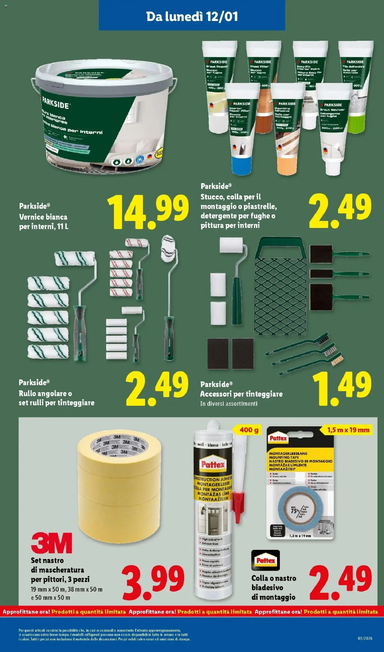 Volantino Lidl del 12.01.2026 | Pagina: 31 | Prodotti: Lime, Piastrelle, Colla, Presa