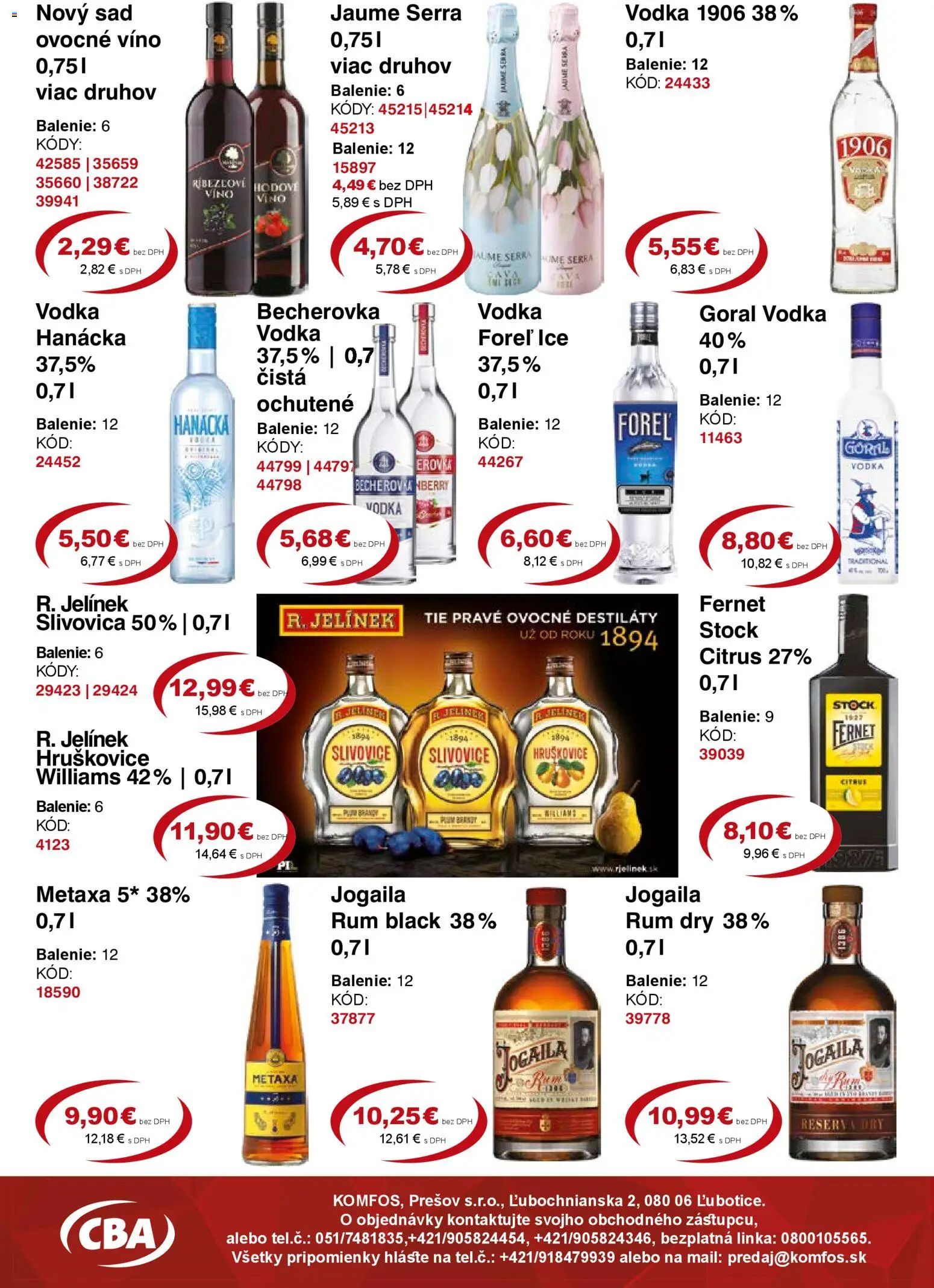 Nové CBA Komfos akcie – leták je platný od 23.10.2025 | Strana: 11 | Produkty: Víno, Vodka, Fernet, Rum
