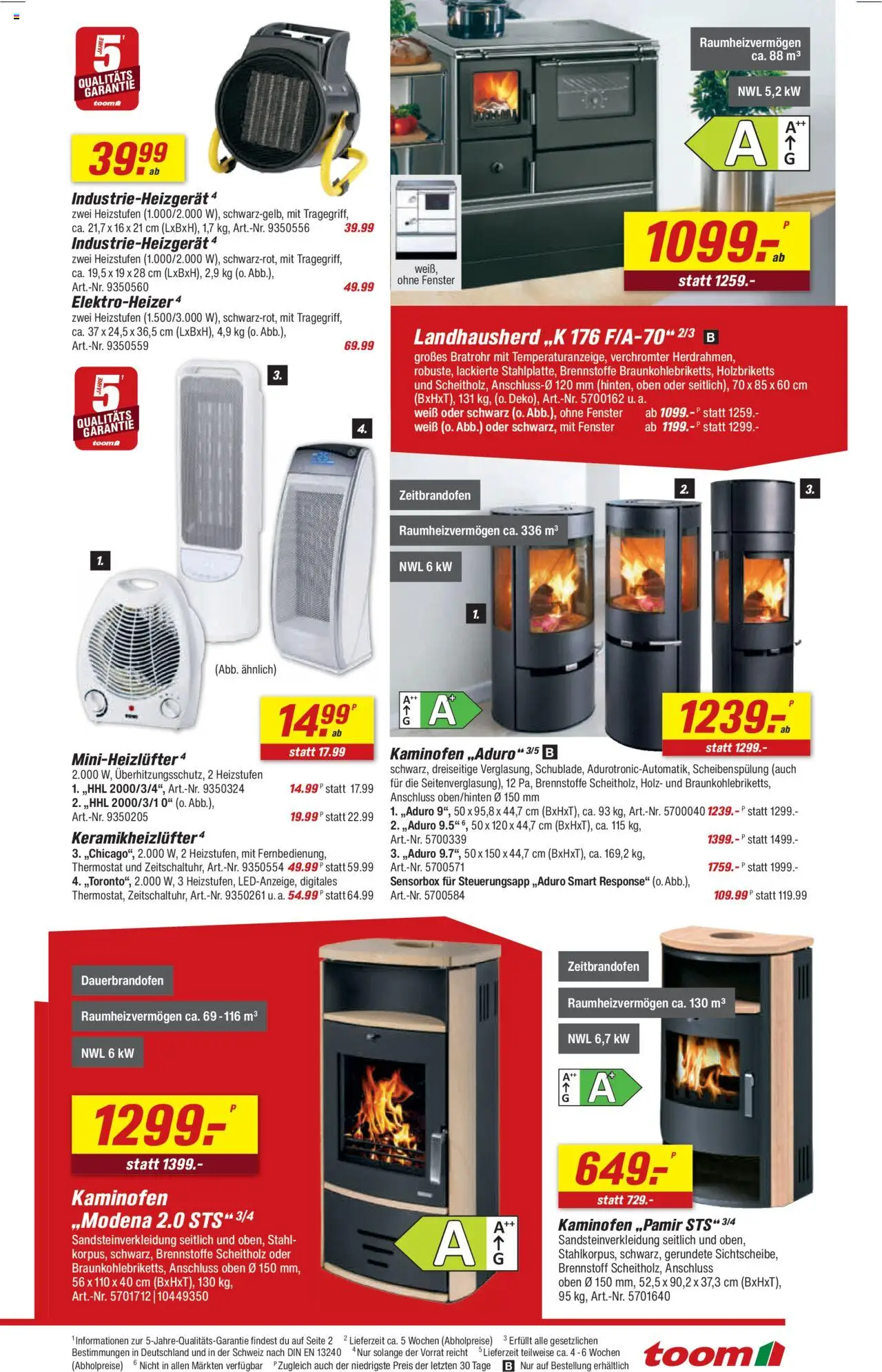 Toom Baumarkt Prospekt 	 – gültig ab 11.10.2025 | Seite: 5 | Produkte: Kaminofen