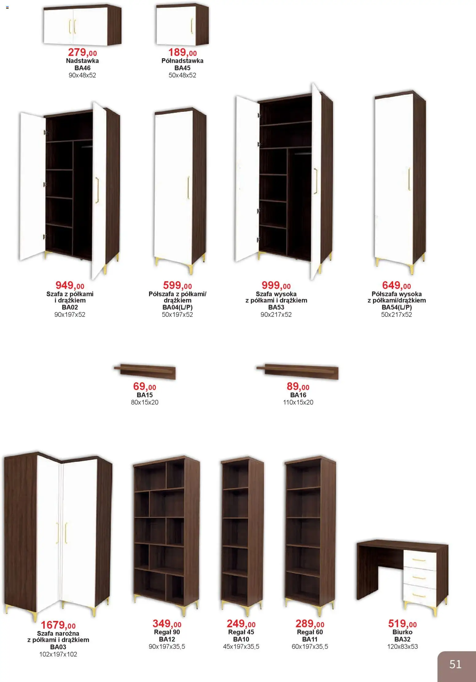 Bodzio Katalog od 01.01.2026 | Strona: 51 | Produkty: Szafa, Biurko, Szafa Narożna, Regał