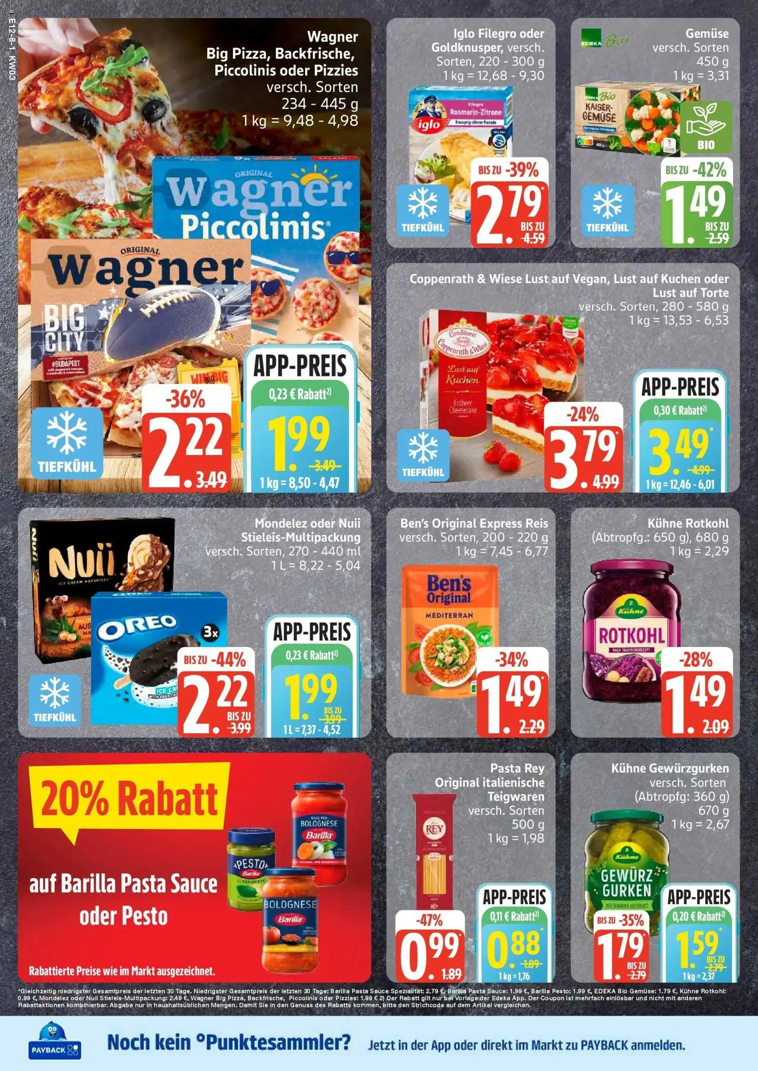 Edeka prospekt Hamburg	 – gültig ab 11.01.2026 | Seite: 8 | Produkte: Barilla pesto, Iglo, Pasta, Gurken