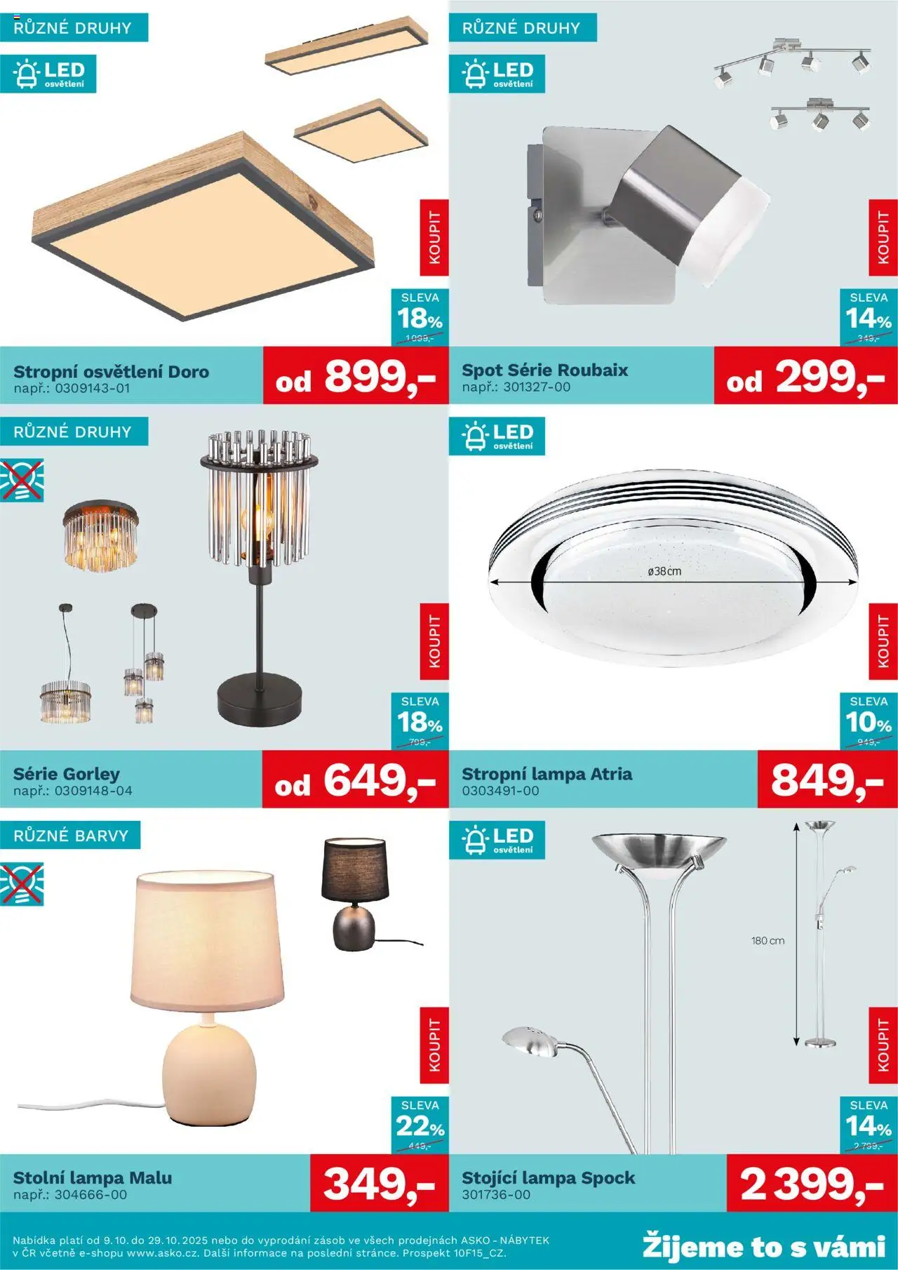ASKO nábytek leták - Bytové doplňky za skvělé ceny od 09.10.2025 | Strana: 4 | Produkty: Nábytek, Lampa, Barvy, LED