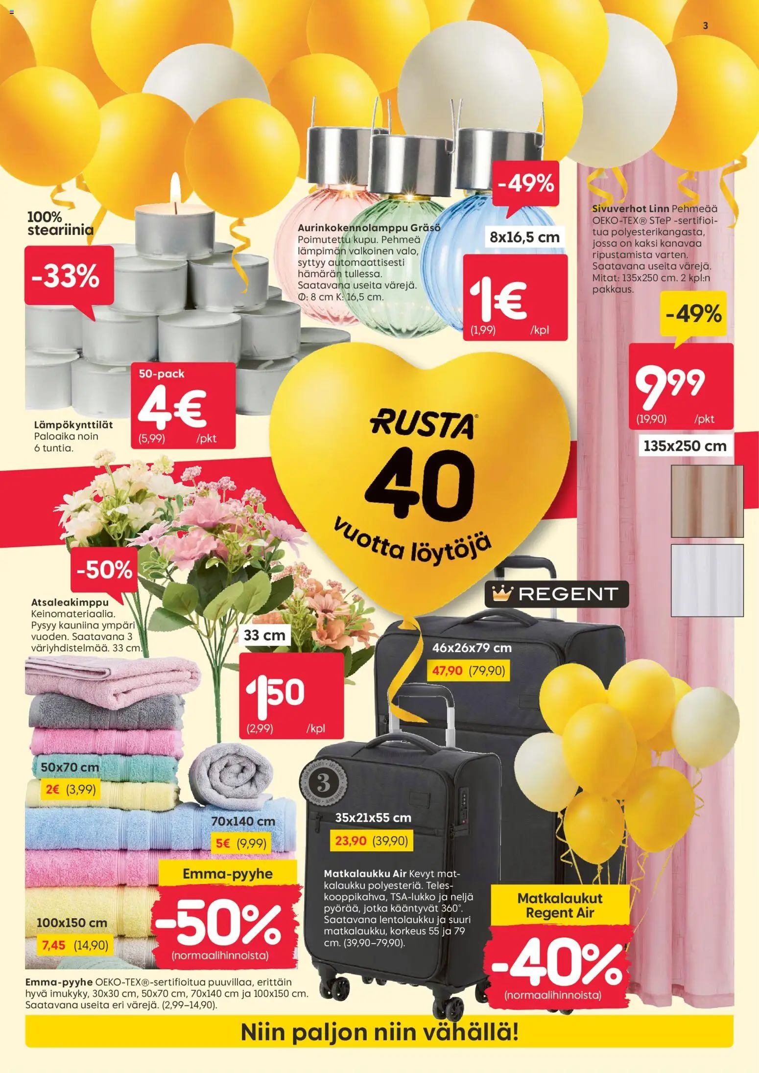 Rusta tarjoukset – voimassa 13.04.2026 alkaen | Sivu: 3 | Tuotteet: Matkalaukku