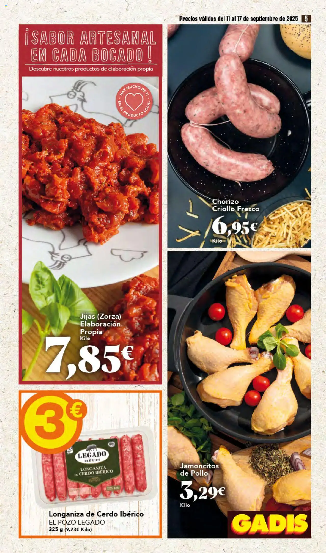 Gadis folleto │ válido desde el 11.09.2025 | Página: 5 | Productos: Cerdo, Longaniza