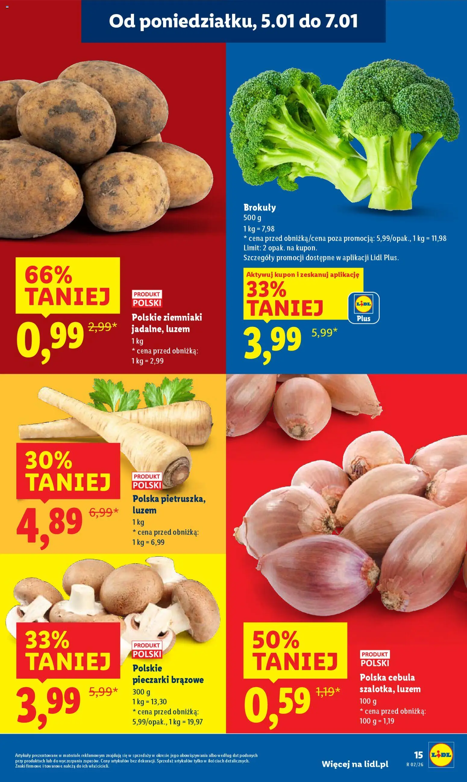 Lidl Gazetka od 05.01.2026 | Strona: 17 | Produkty: Pieczarki, Ziemniaki