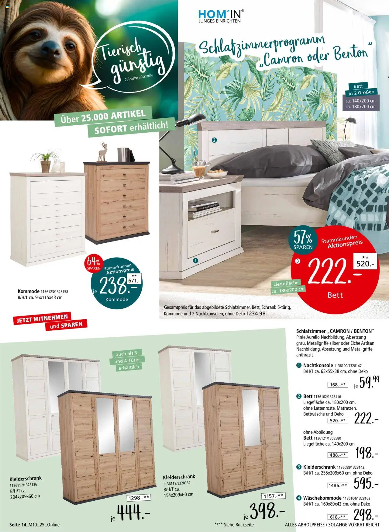 Zurbrüggen - Junges Wohnen - gültig ab dem 09.08.2025 | Seite: 14 | Produkte: Kleiderschrank, Kommode, Schrank, Bettwäsche