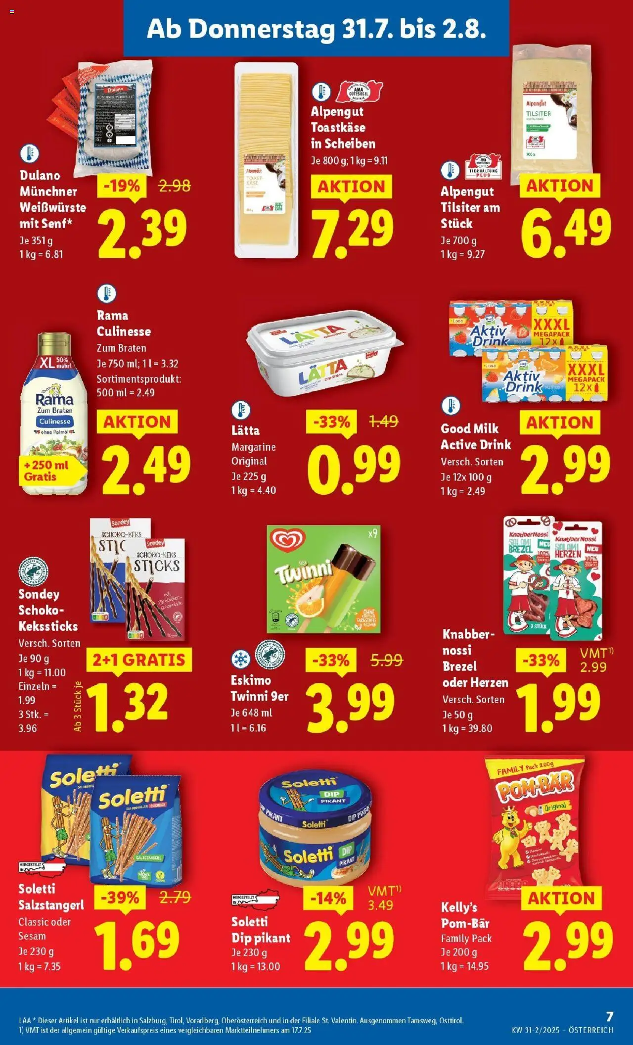 Lidl Flugblatt - Salzburg, Dornbirn, Jenbach gültig ab 31.07.2025 | Seite: 9 | Produkte: Käse