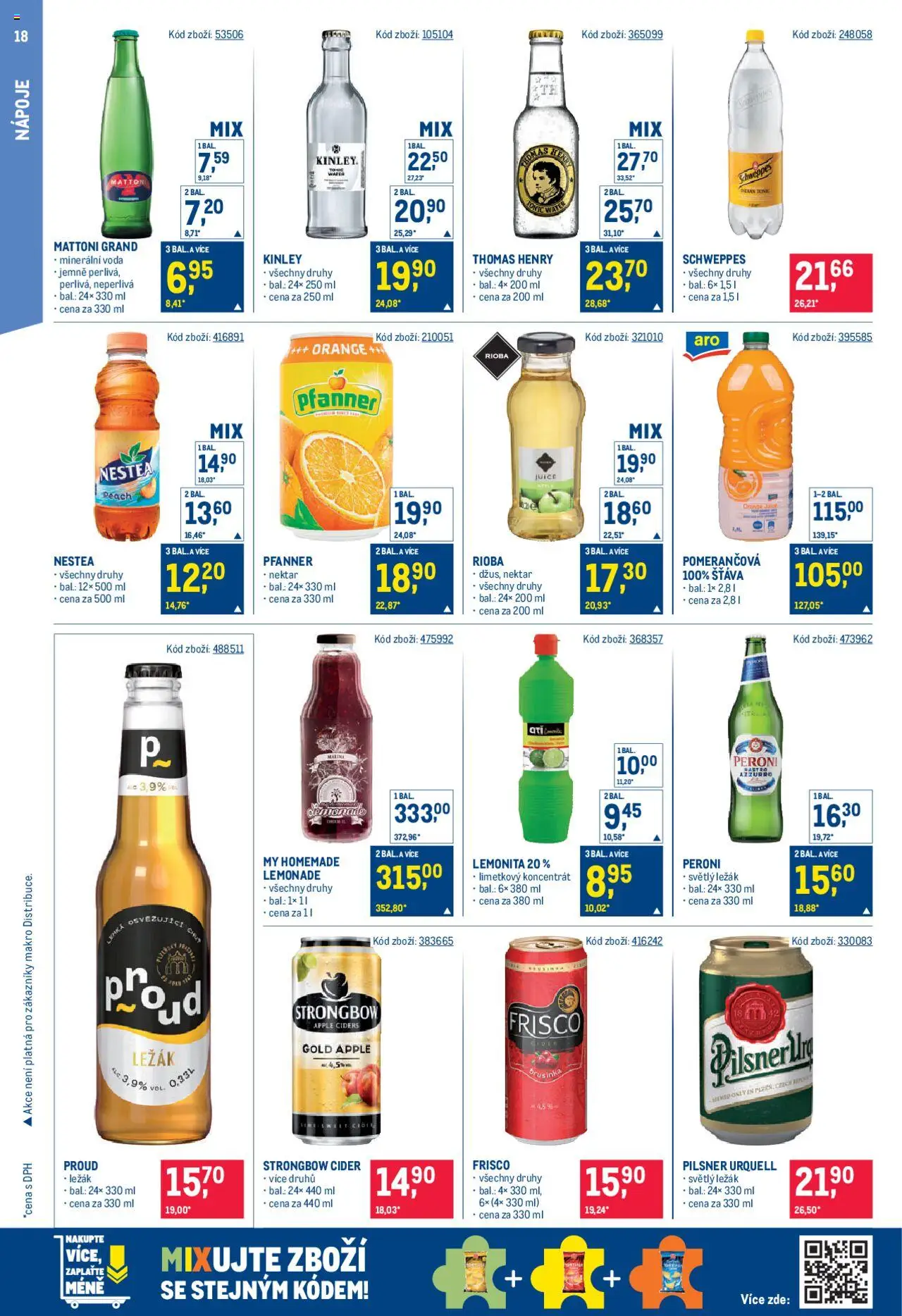 Makro leták - Gastronomie od 13.08.2025 | Strana: 18 | Produkty: Mattoni, Frisco, Apple, Strongbow