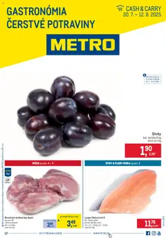 Metro Gastronómia - náhľad platný od 30.07.2025