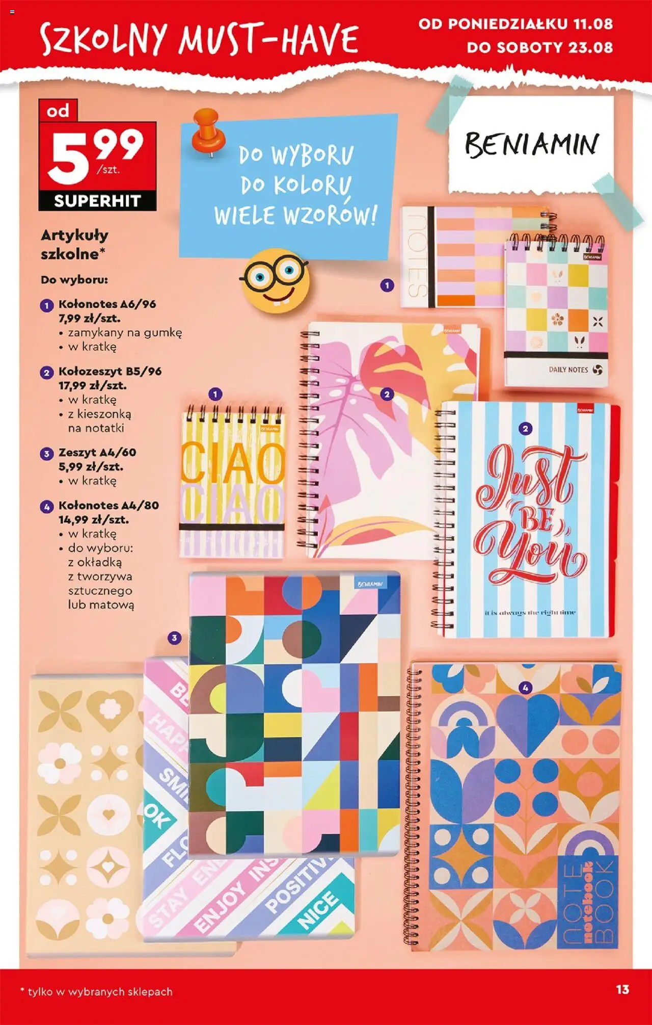 Biedronka gazetka - Hity i inspiracje od 11.08.2025 | Strona: 17 | Produkty: Notebook, Zeszyt