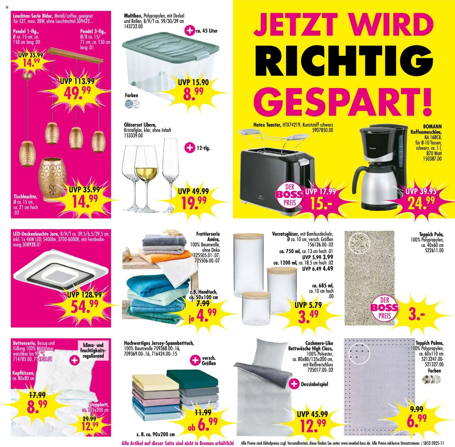 SB Möbel Boss Prospekt 	 – gültig ab 20.12.2025 | Seite: 11 | Produkte: Bettwäsche, Teppich