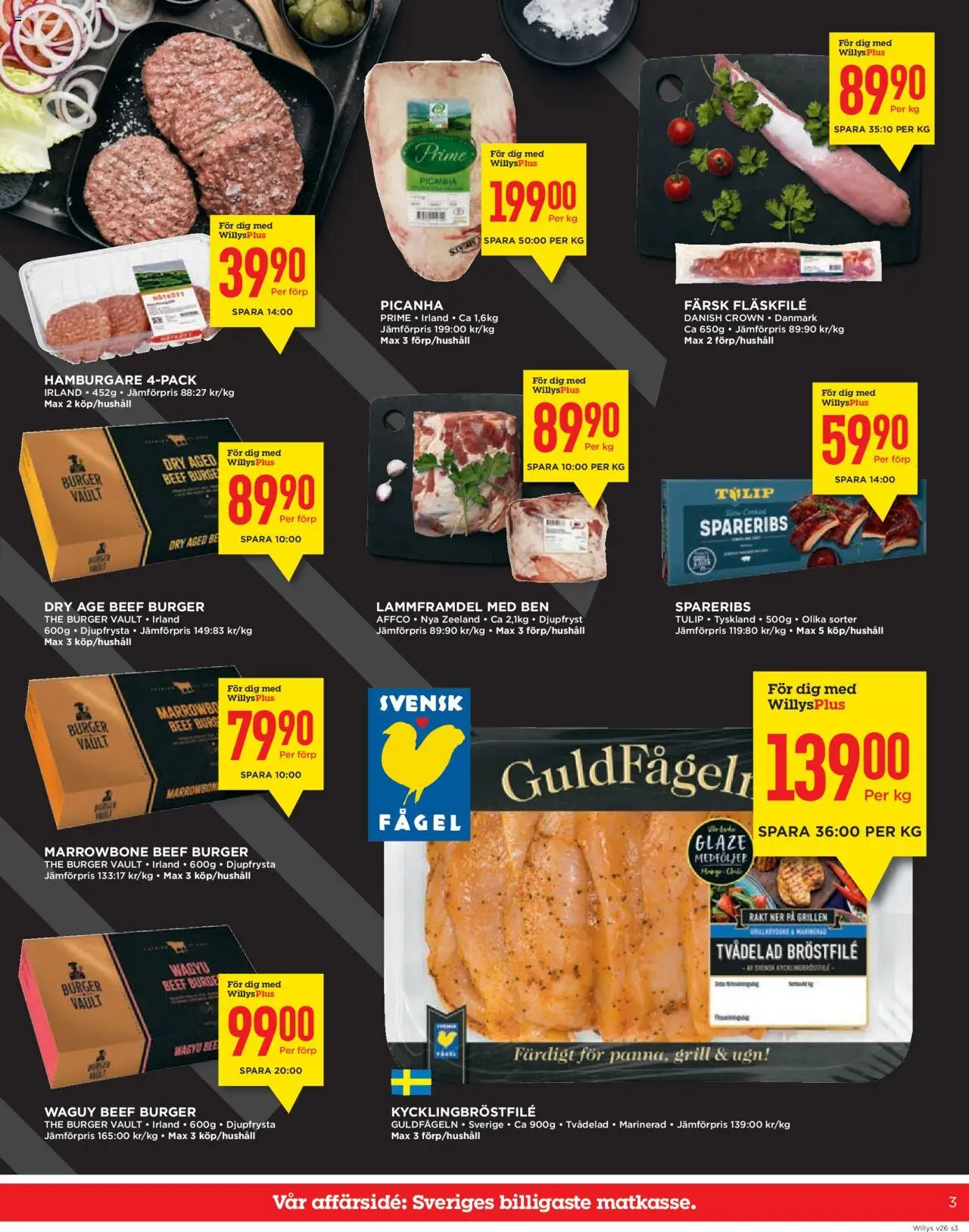 Willys reklamblad aktuell från 23.06.2025 | Sida: 3 | Produkter: Grill, Hamburgare