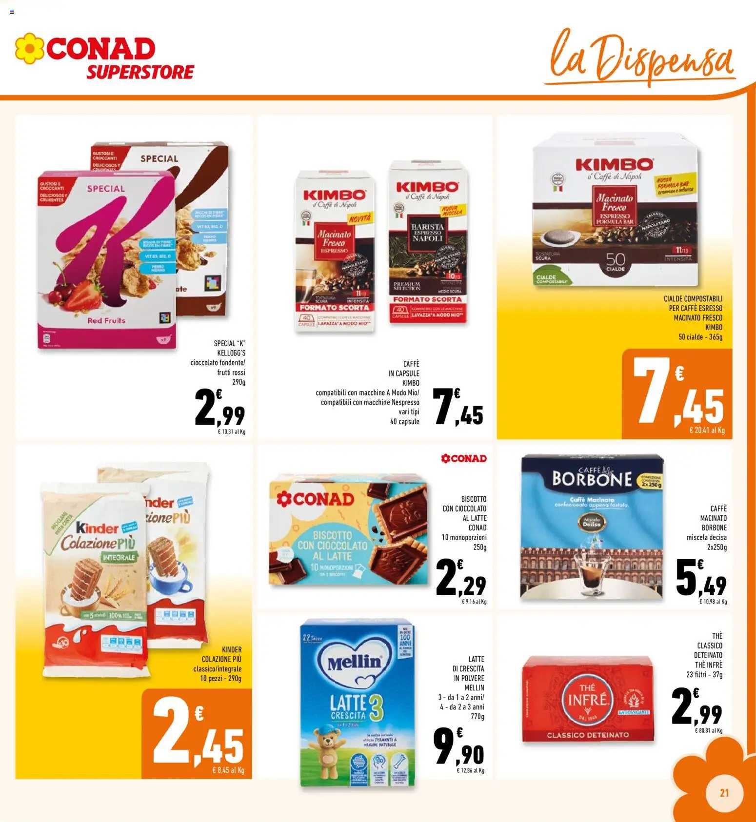 Volantino Conad del 03.01.2026 | Pagina: 21 | Prodotti: Caffè, Latte, Caffe in capsule, Macinato