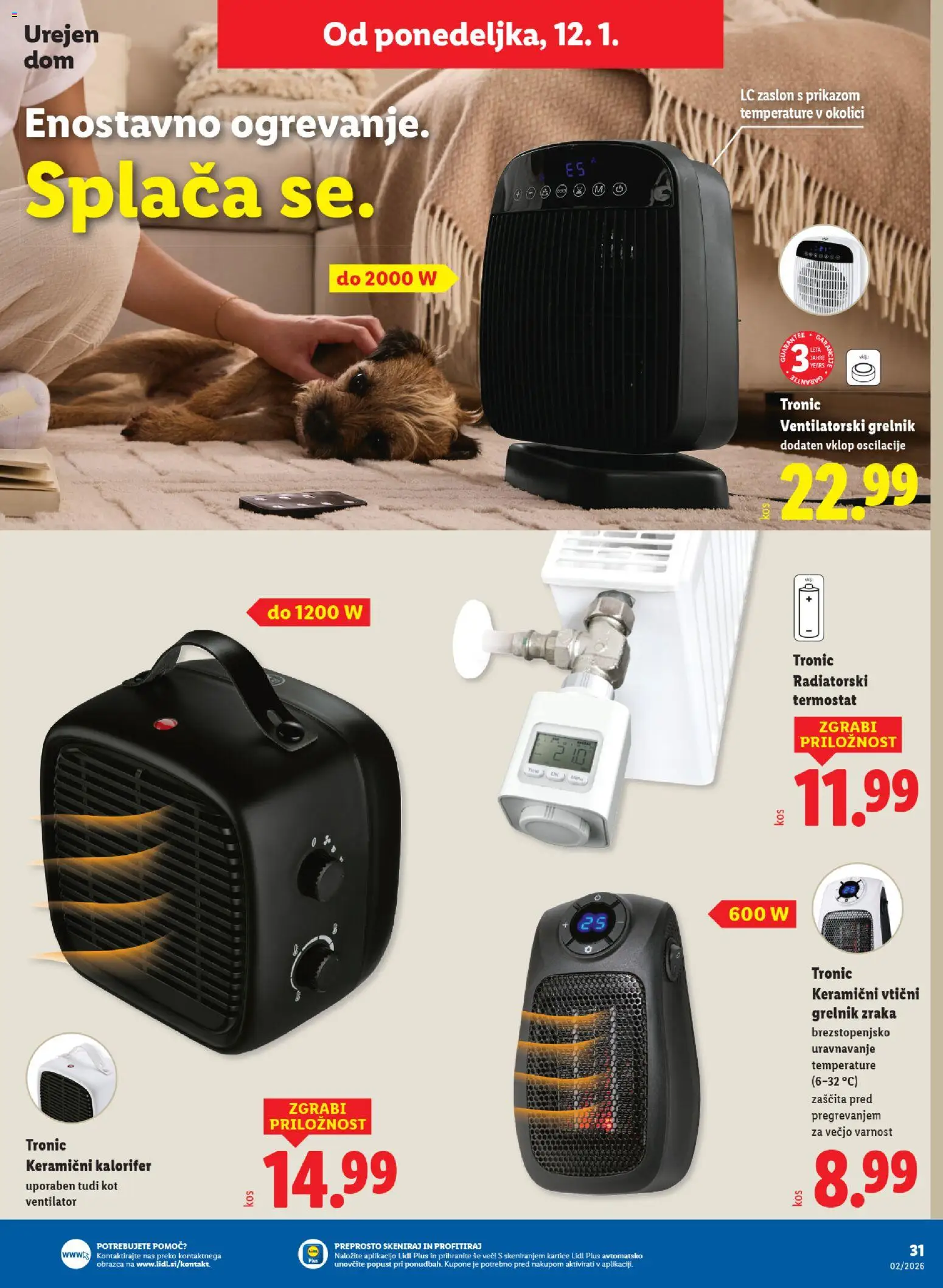 Novi Lidl katalog ponudbe – veljaven od 08.01.2026 | Stran: 43 | Izdelki: Termostat, Ventilator