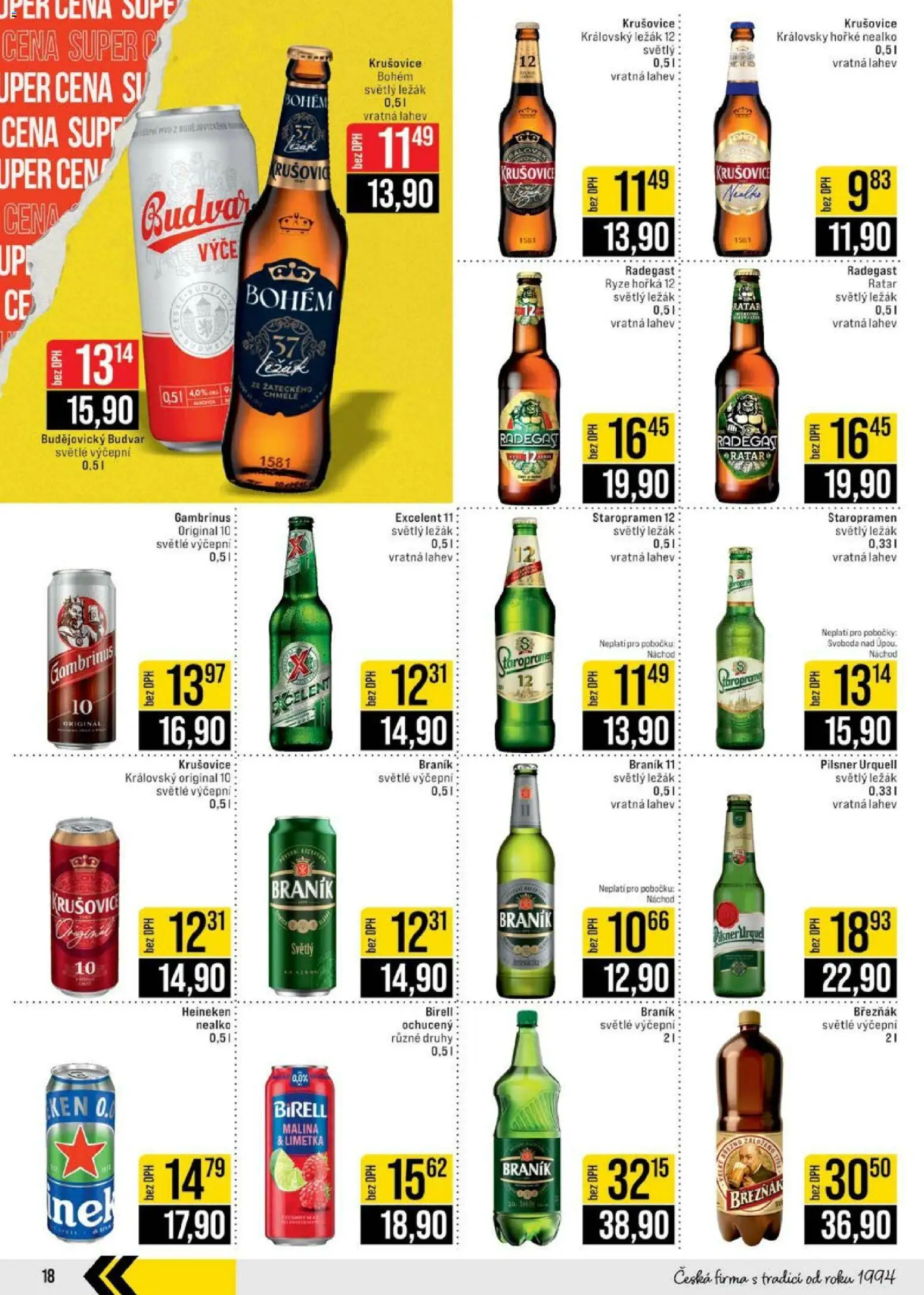 Jip leták - Cash & Carry od 11.03.2026 | Strana: 18 | Produkty: Staropramen, Staropramen 12, Pilsner Urquell, Gambrinus