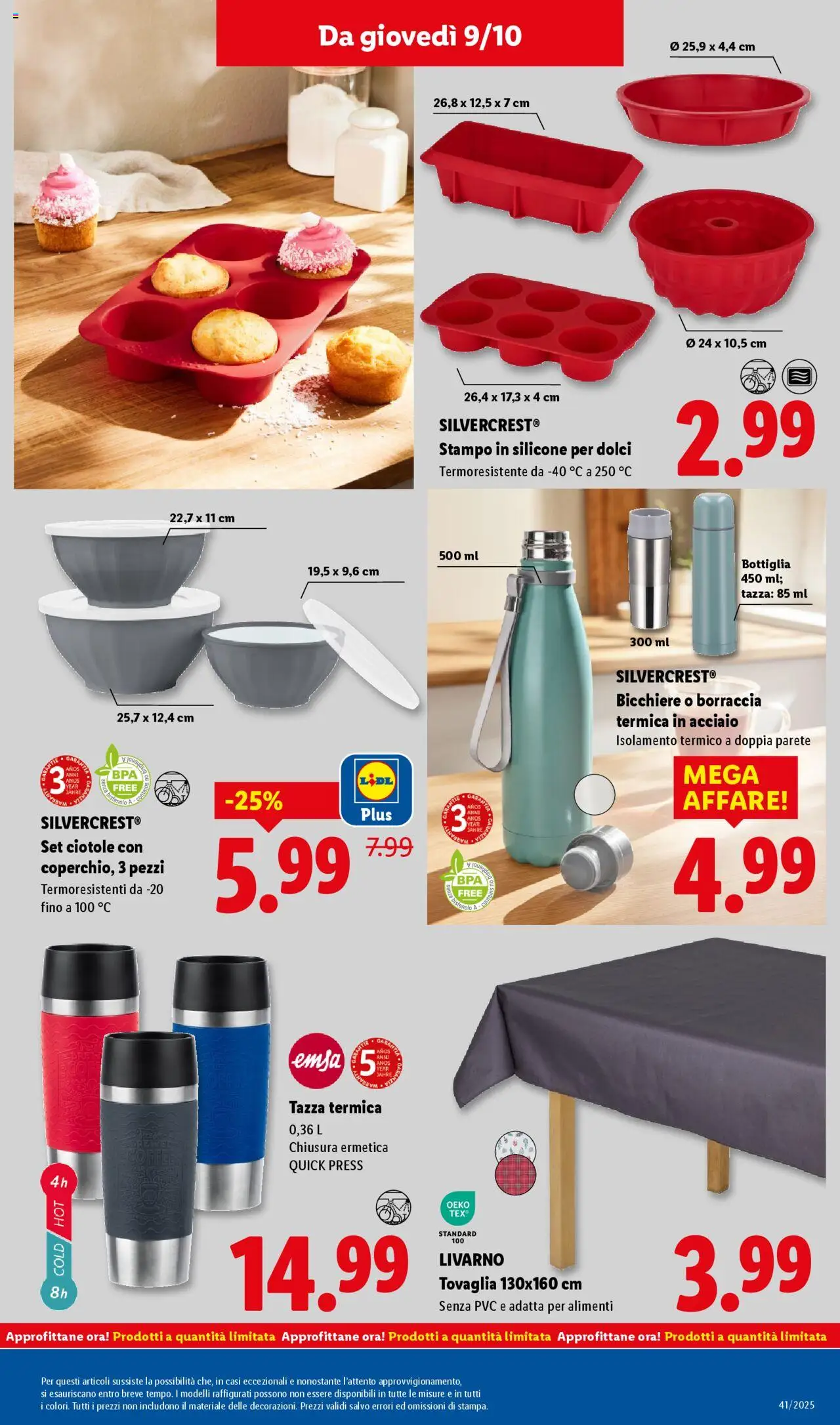 Volantino Lidl del 06.10.2025 | Pagina: 47 | Prodotti: Silicone, Borraccia, Bottiglia, Tovaglia