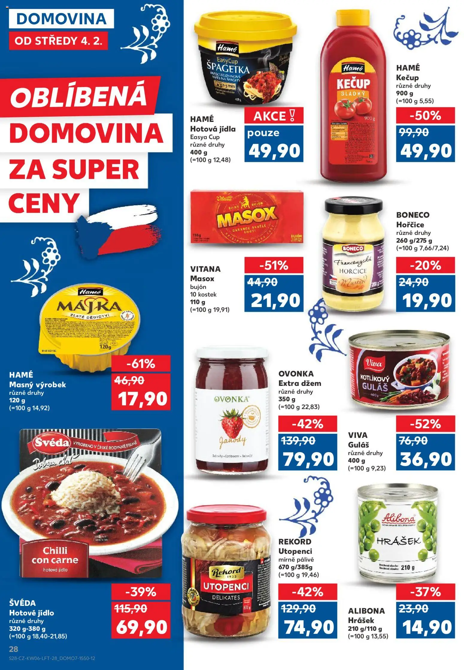 Kaufland leták - Praha 4 od 04.02.2026 | Strana: 28 | Produkty: Džem, Jahody, Bujón, Maso