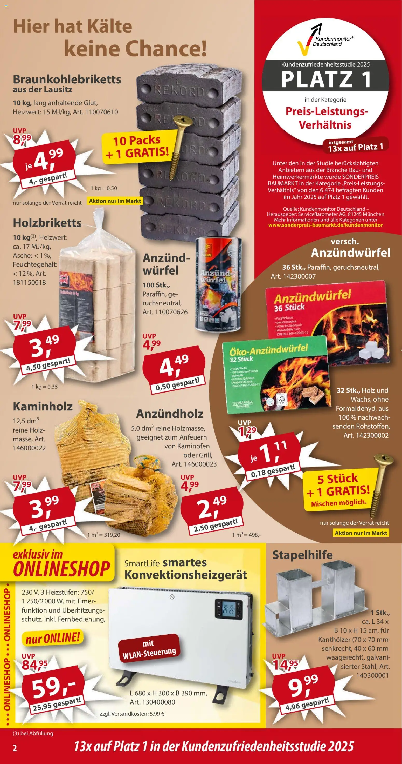 Sonderpreis Baumarkt Prospekt 	 – gültig ab 15.11.2025 | Seite: 2 | Produkte: Kaminofen