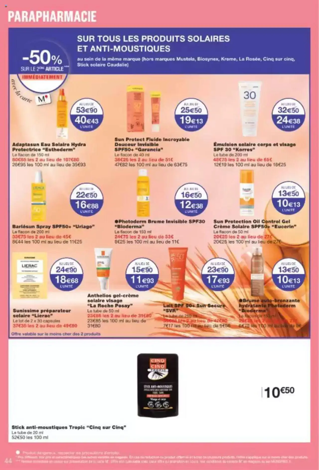  | Page: 44 | Produits: Crème solaire, Lait, Crème