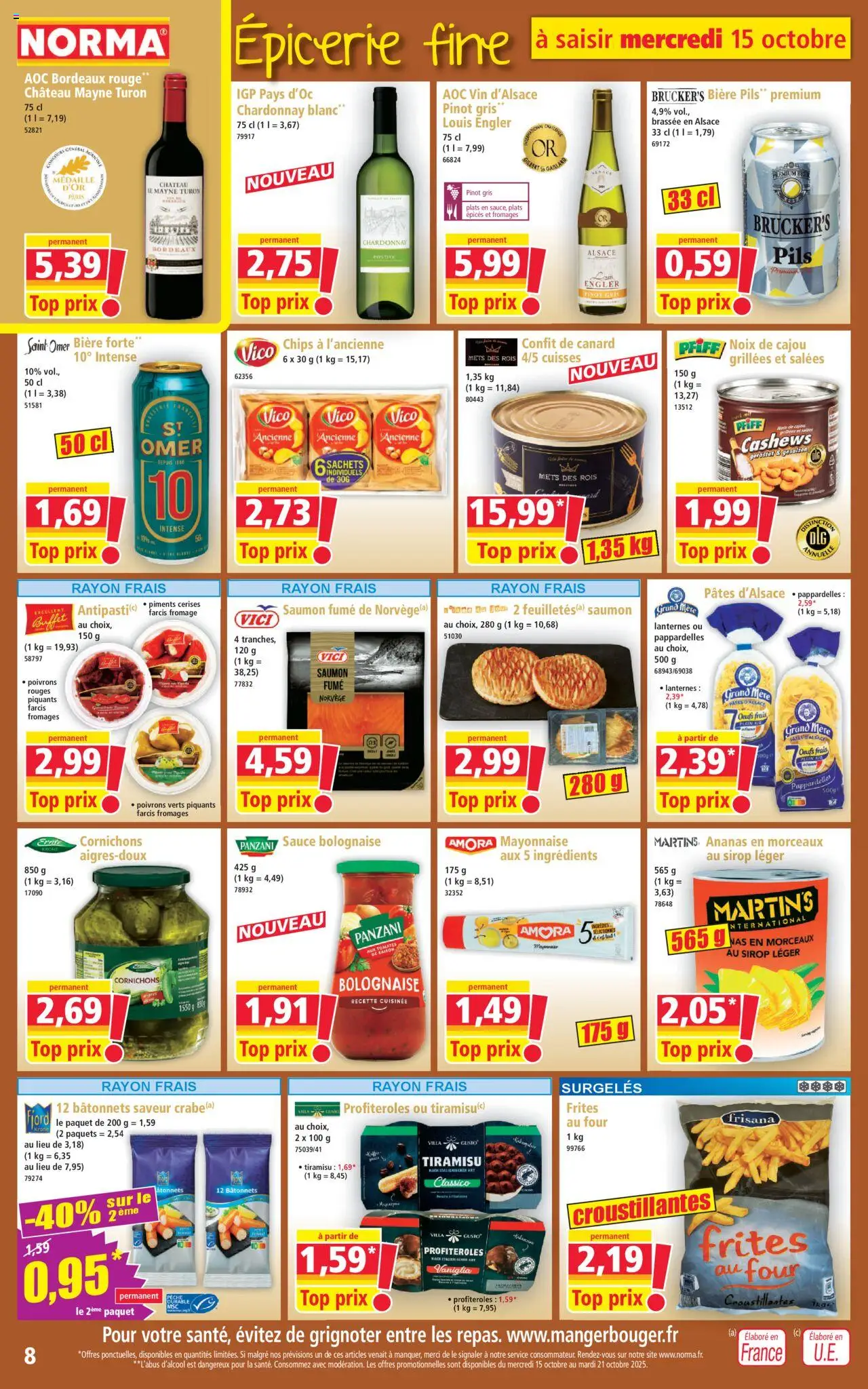 {H1} | Page: 8 | Produits: Frites, Buffet, Ananas, Chips