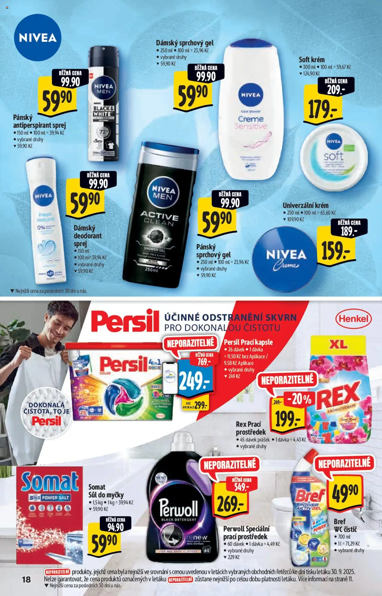 Albert katalog - Supermarket od 08.10.2025 | Strana: 18 | Produkty: Deodorant, Prací prostředek, Sůl do myčky, Persil