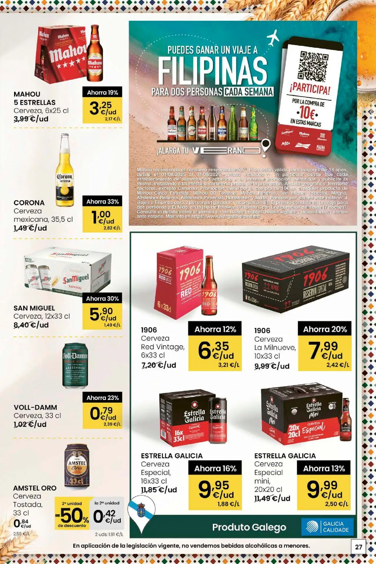 Eroski - Ofertons para conquistarte │ válido desde el 31.07.2025 | Página: 27 | Productos: Cerveza, Nevera