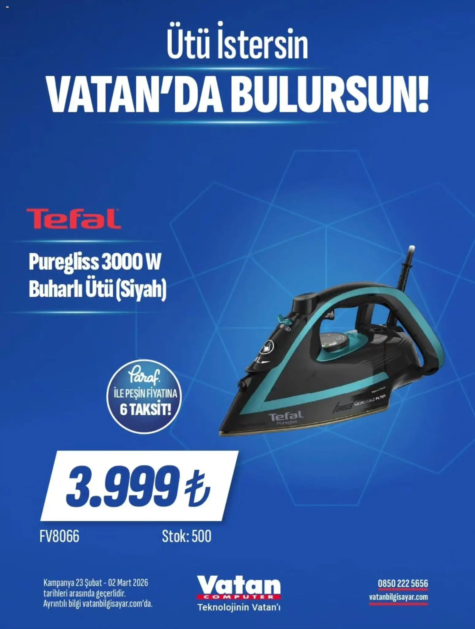 Vatan Bilgisayar İndirim - 23.02.2026 tarihinden itibaren geçerlidir | Sayfa: 19 | Ürünler: Ütü