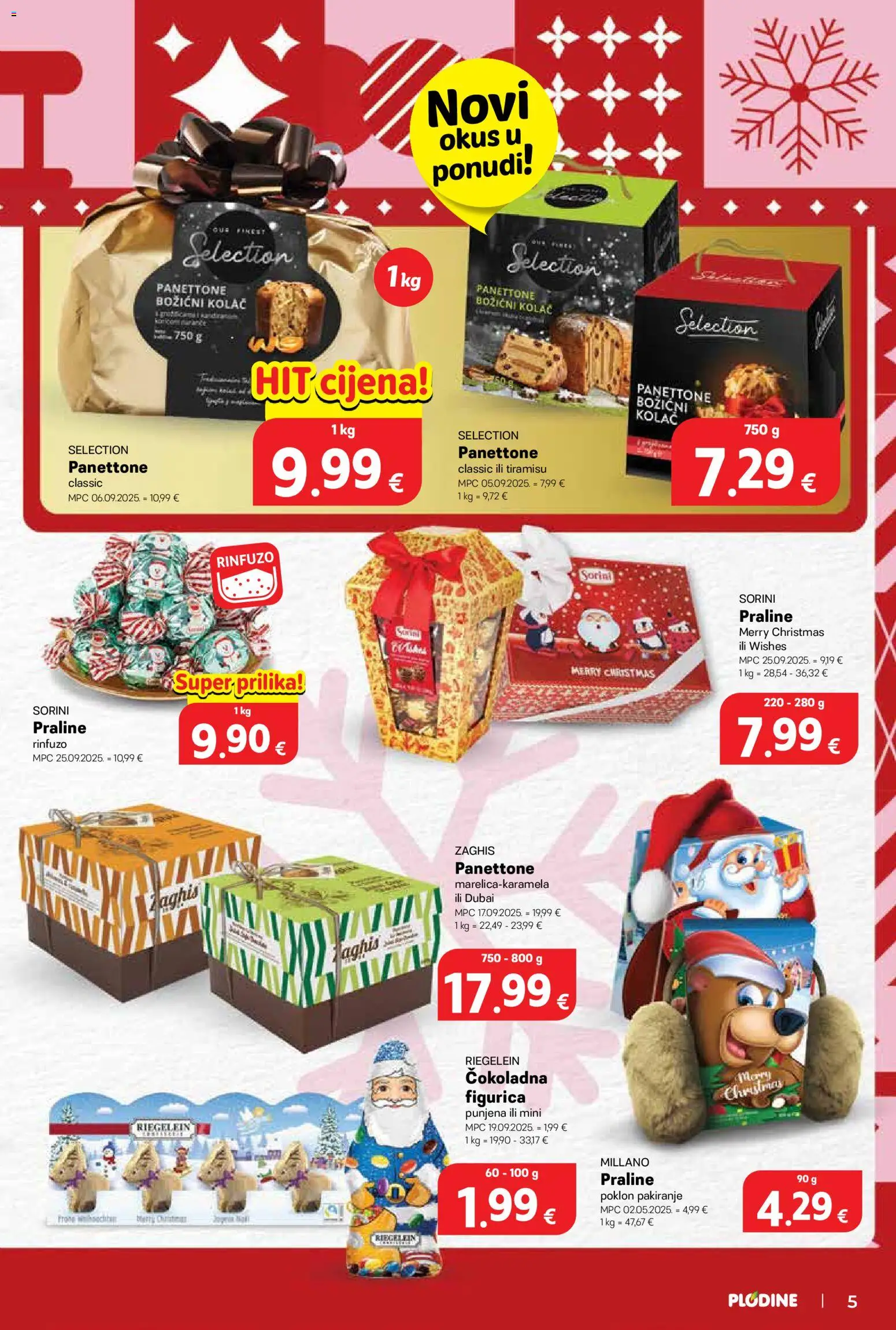 Plodine katalog | vrijedi od 05.11.2025 | Stranica: 5 | Proizvodi: Panettone, Praline
