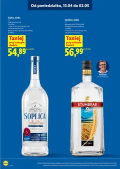 Pogląd oferty "Soplica, wódka, 1 L" - ważna od 13.04.2026 | Strona: 8 | Produkty: Wódka Stumbras, Wódka