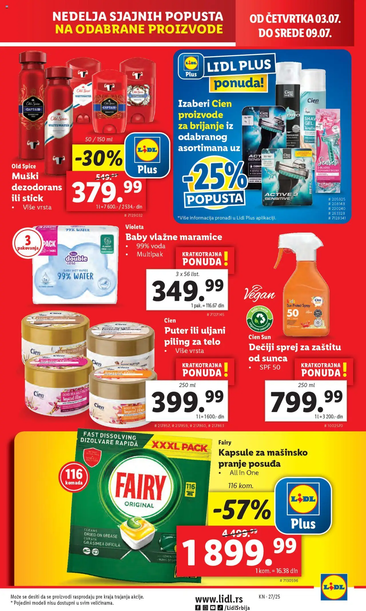 Lidl katalog - važi od 03.07.2025 | Strana: 27 | Proizvode: So, Voda, Puter, Piling