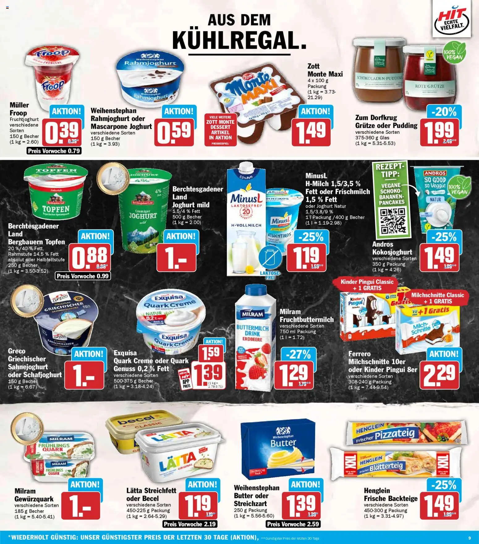 HIT Prospekt 	 – gültig ab 16.02.2026 | Seite: 9 | Produkte: Quark, Joghurt, Bananen, Pudding